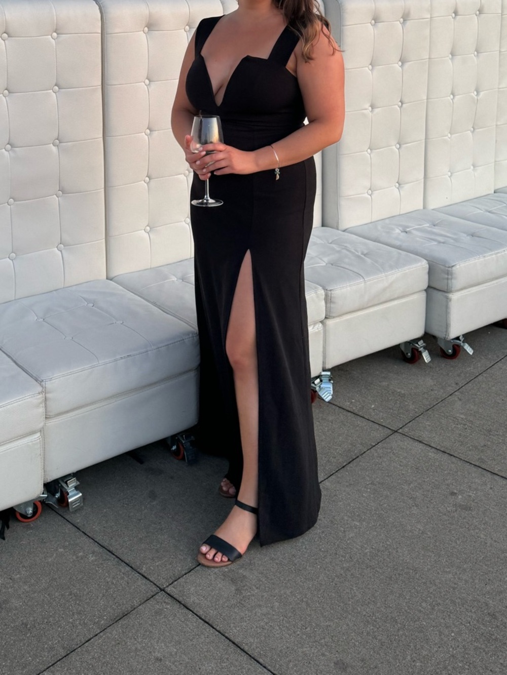 Floor length & low-cut Black Tie/Formal event or wedding guest/bridesmaid dress